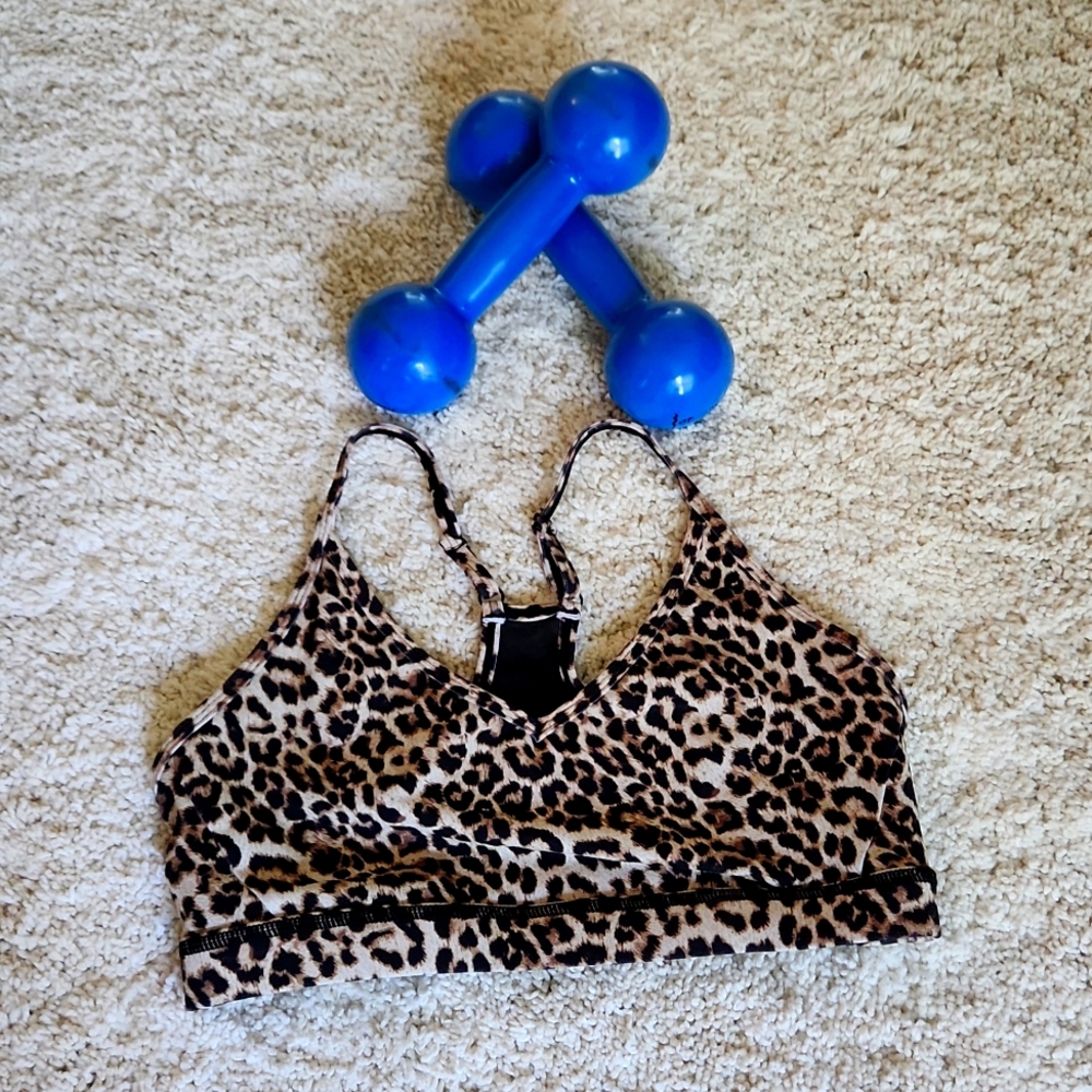 ZYIA mesh leopard sports bra
